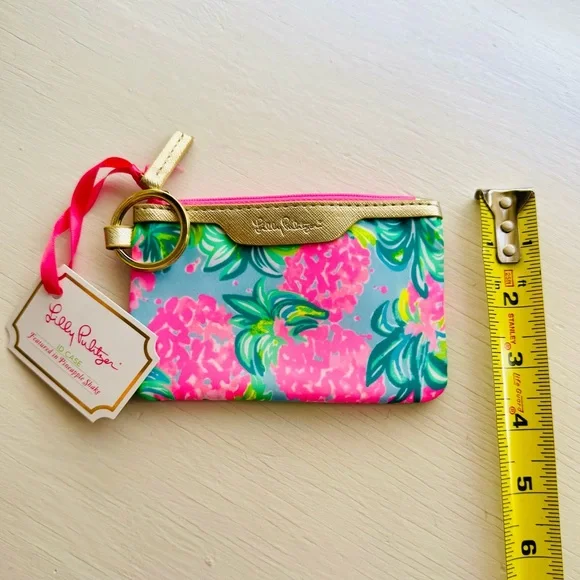 Lilly Pulitzer ID Case with Keyring - Pineapple Shake Print - Picture 3 of 4